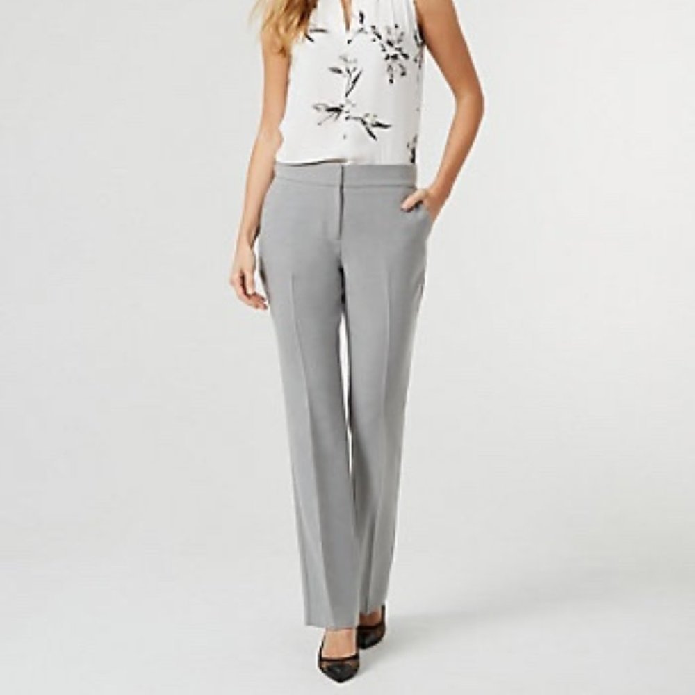 Le Chateau Light Gray Woven Straight Leg Pant - Size 8